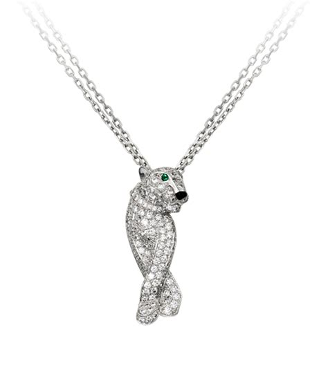 cartier panthère necklace price|cartier panther necklace white gold.